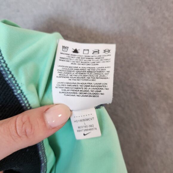 Womens L Nike Dri-Fit Legging 3/4 Crop Green Pattern - Picture 11 of 11